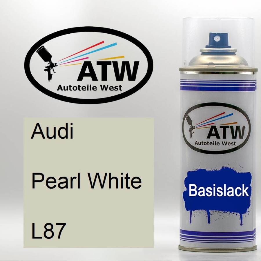 Audi, Pearl White, L87: 400ml Sprühdose, von ATW Autoteile West.